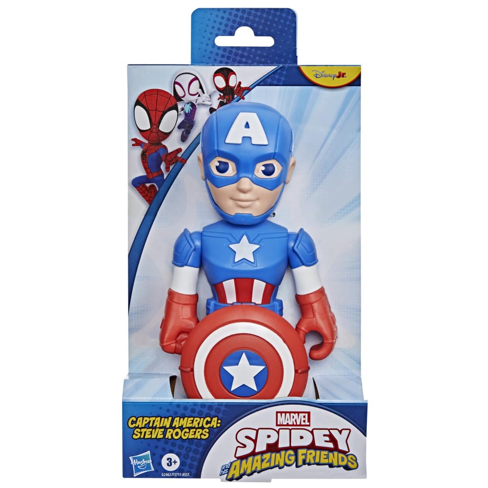 SPIDEY AND HIS AMAZING FRIENDS Captain America: Steve Rogers Action Figure | 9 Inch Poseable Toy 2