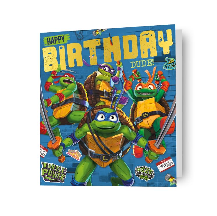 Danilo Promotions Teenage Mutant Ninja Turtles Birthday Card | A6 Size | Mixed Color