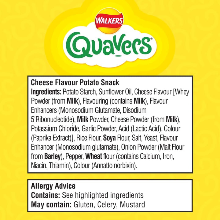 Walkers Quavers Cheese Multipack Snacks 6x16g