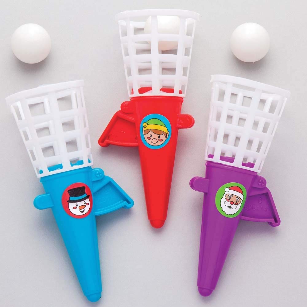 Baker Ross Christmas Pop 'n' Catch Games - 6 Pack with Elf, Santa & Snowman Designs 1