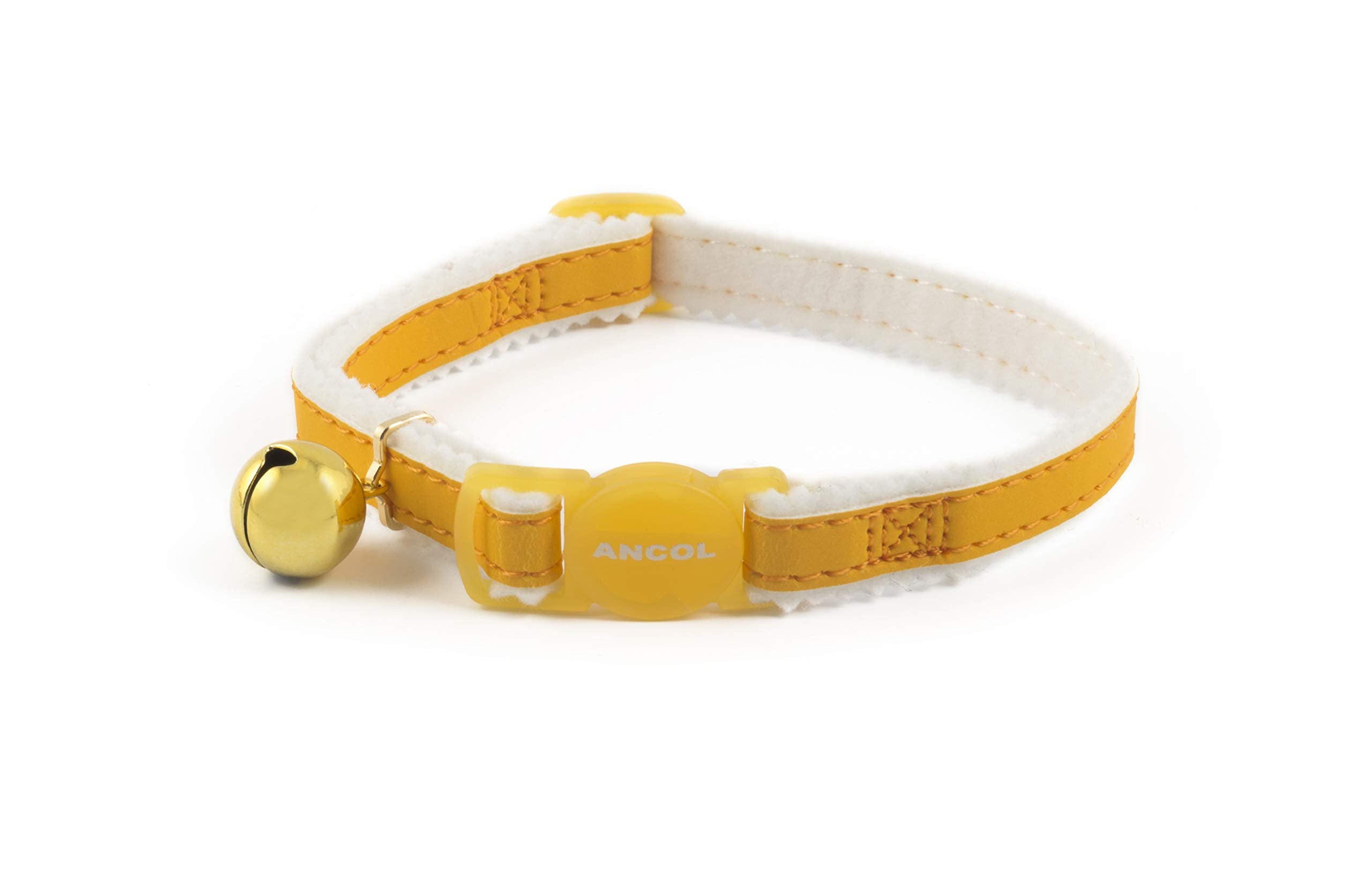 Ancol Reflective Safety Buckle Cat Collar - Yellow | All Life Stages