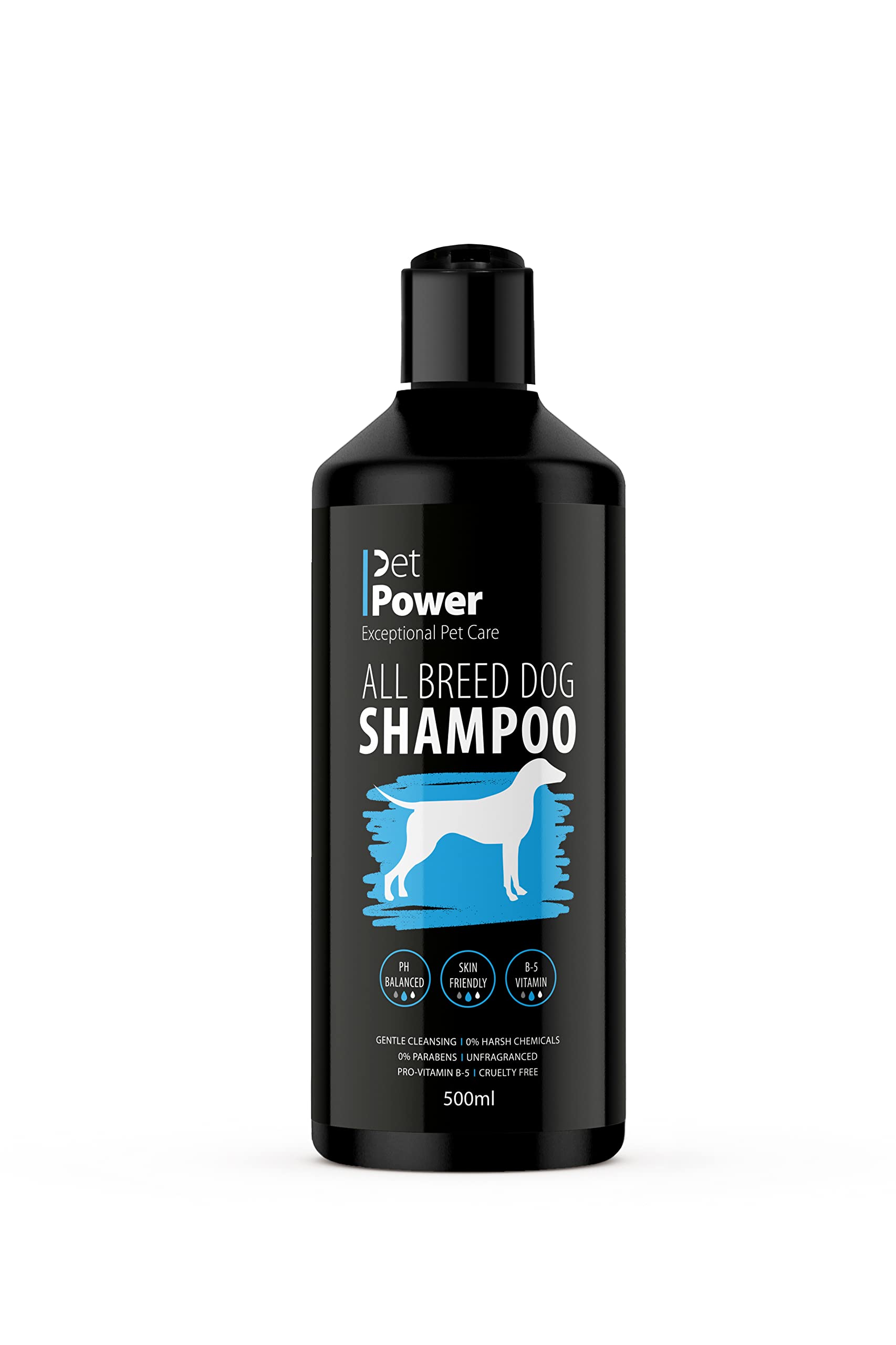 Pet Power All Breed Dog Shampoo - pH Balanced, Fragrance Free, Pro Vitamin B-5 | 500ml
