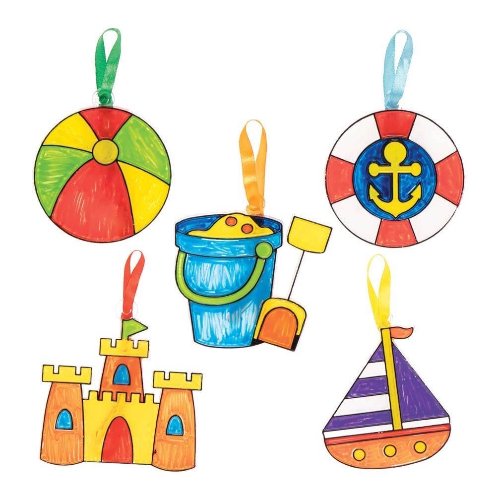 Baker Ross Seaside Suncatcher Craft Kit - Pack of 10 Acrylic Suncatchers, 7.5-10cm 4