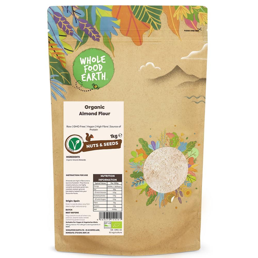 Wholefood Earth Organic Almond Flour - Raw, GMO Free | 1 kg 1