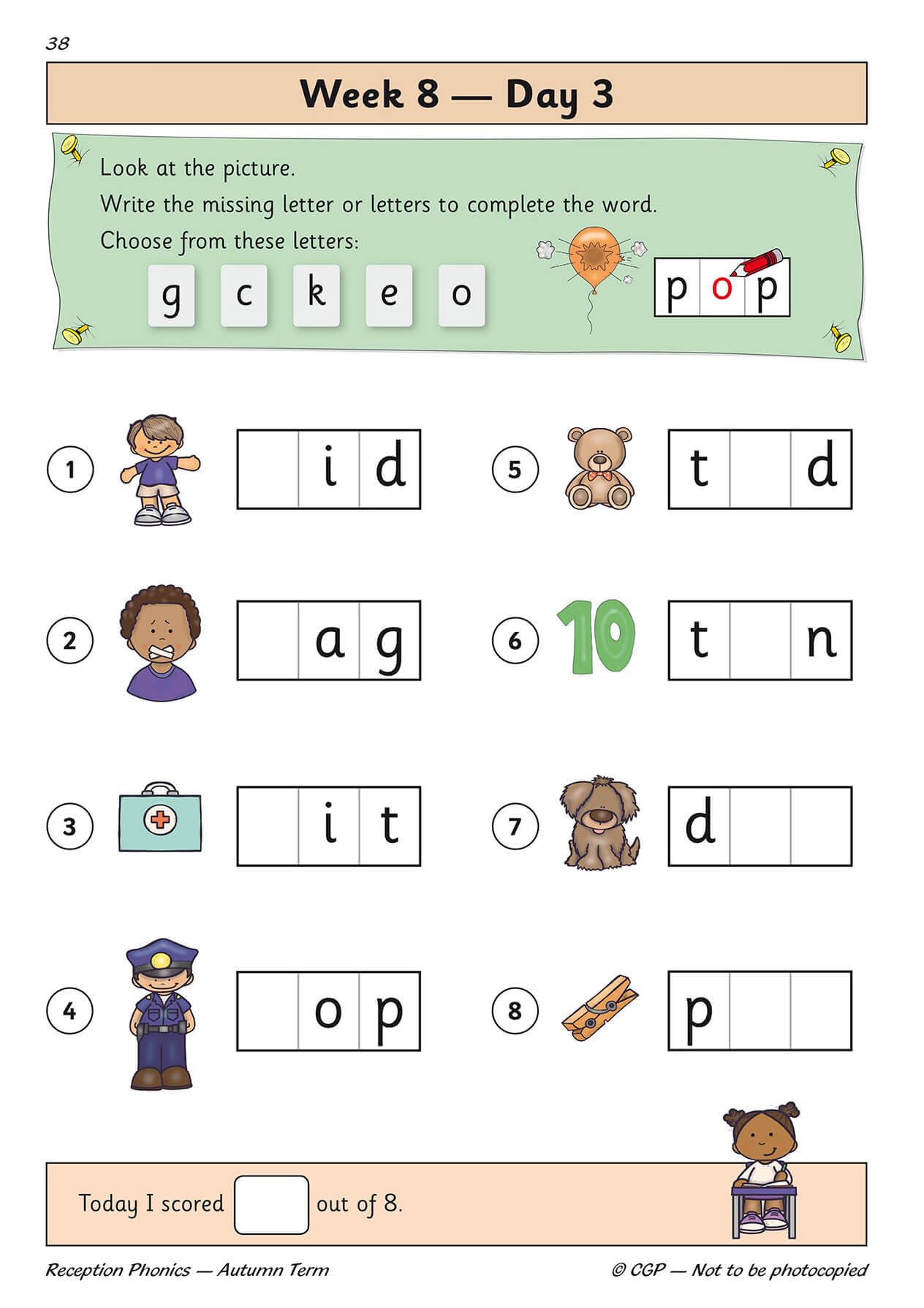 CGP Reception Phonics Daily Practice Book: Autumn Term | Home Schooling Workbook | Paperback 9