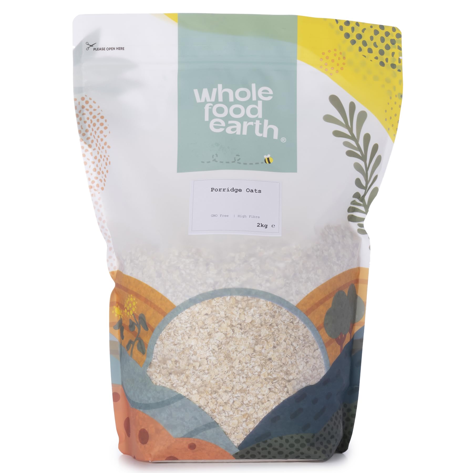 Wholefood Earth Porridge Oats 2 kg | GMO Free | High Fibre | Vegan & Dairy Free 1