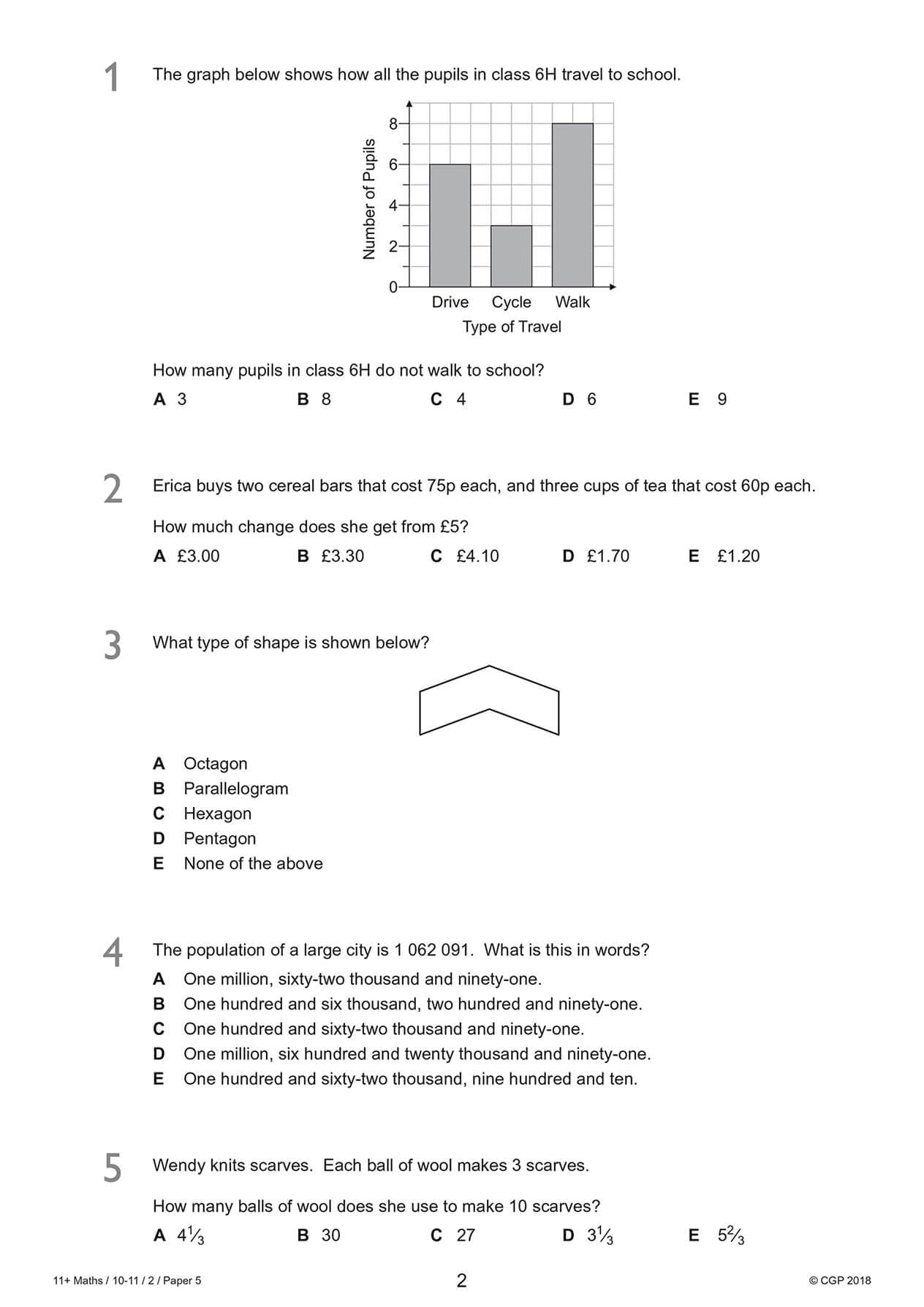 CGP Books 11+ GL Maths Practice Papers Pack 2 - Ages 10-11 | 76 Pages | Paperback 3