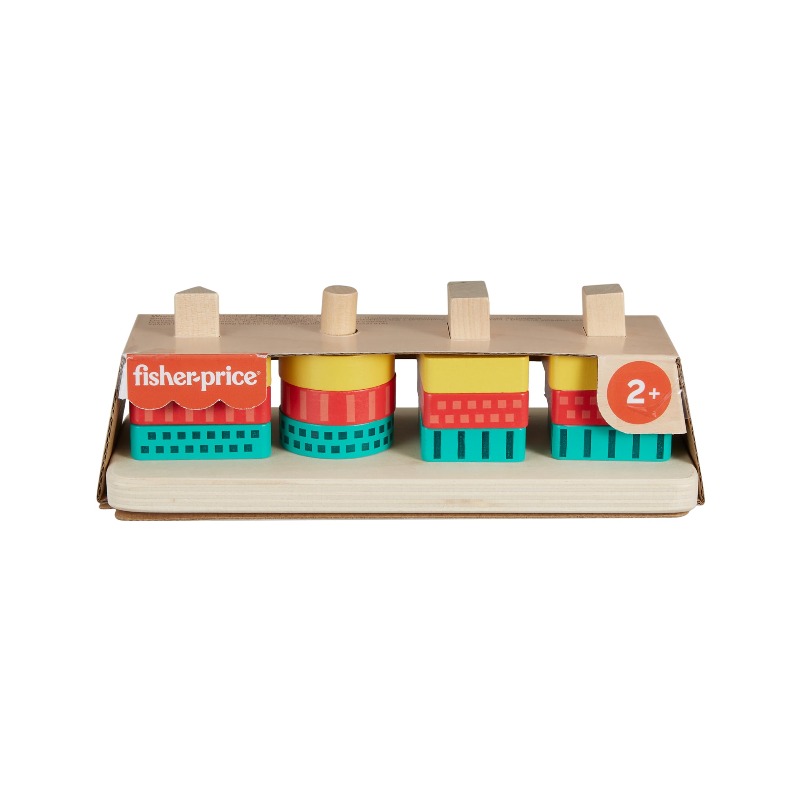 Fisher-Price Wooden Shape Stacker Sorting Toy - Early Development | 13 Wood Pieces | Ages 2+ 6