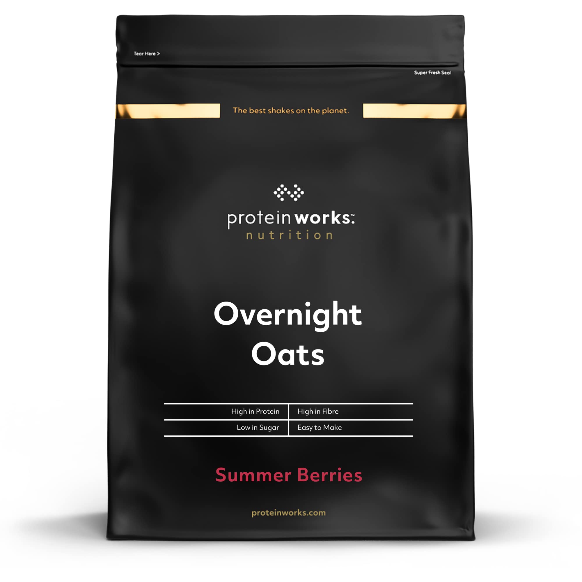Protein Works Overnight Oats - Summer Berries High Protein Breakfast, 500 g 1