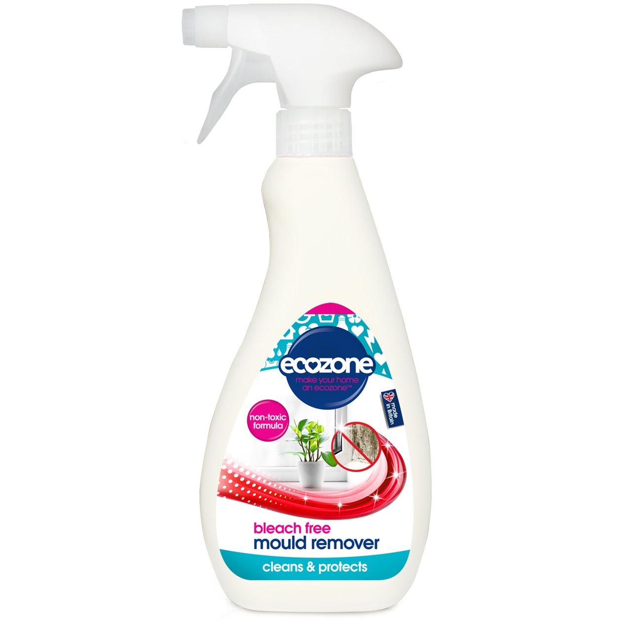 Ecozone Mould Remover Spray - Bleach Free Anti-Bacterial Formula | 500 ml | Non Toxic
