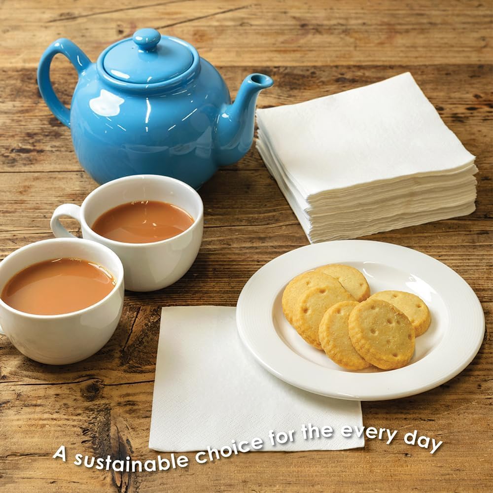 Talking Tables Table Kind Soft White Napkins - 100 Pack Bulk | 2-Ply 33cm | Home Compostable & Recyclable 4