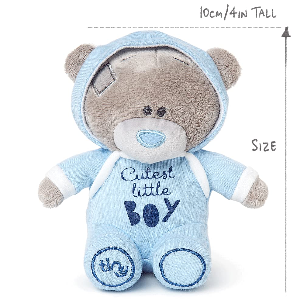 Me To You Tiny Tatty Teddy 'Cutest Little Boy' Bear in Blue Baby Grow | 10cm High | AP492006 3