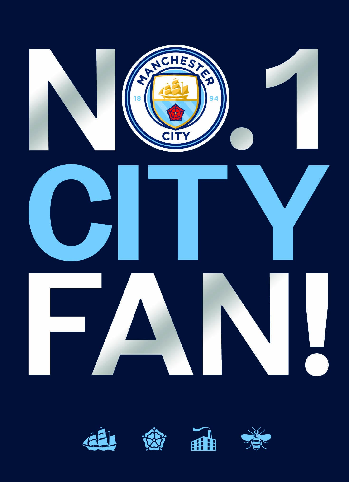 Danilo Promotions LTD Manchester City FC Birthday Card | Standard Size | Multi-Colour