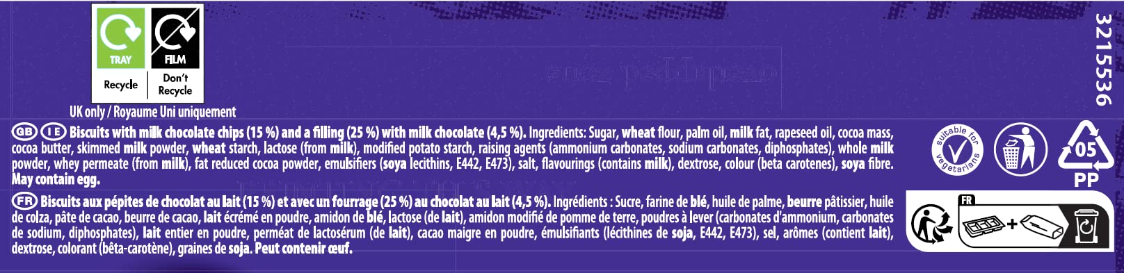 Cadbury Crunchy Melts Chocolate Chip Cookies - Soft Melting Centre | 156g Pack 3