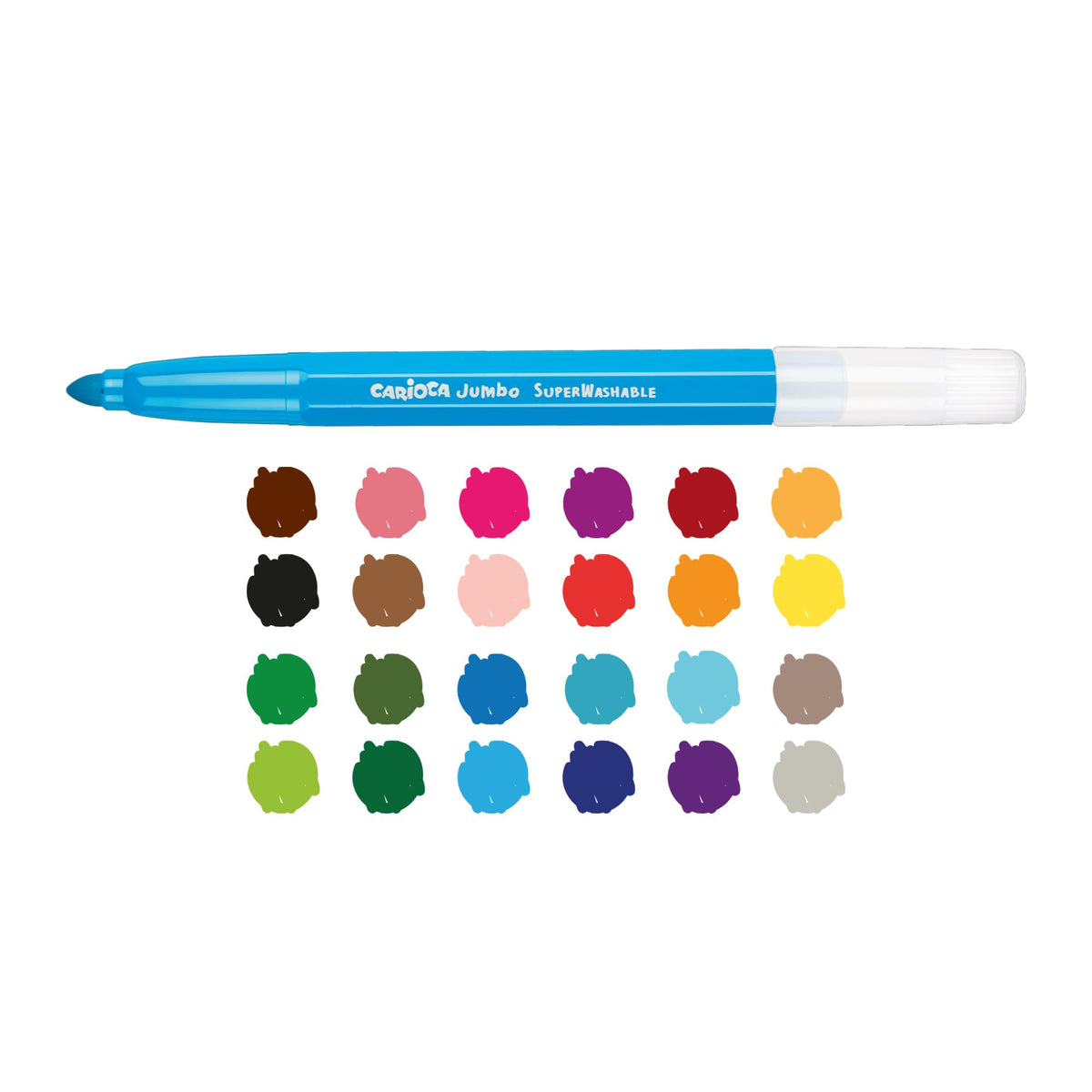 CARIOCA Jumbo Washable Maxi Felt Tip Colouring Pens for Children, 50 Assorted Colours