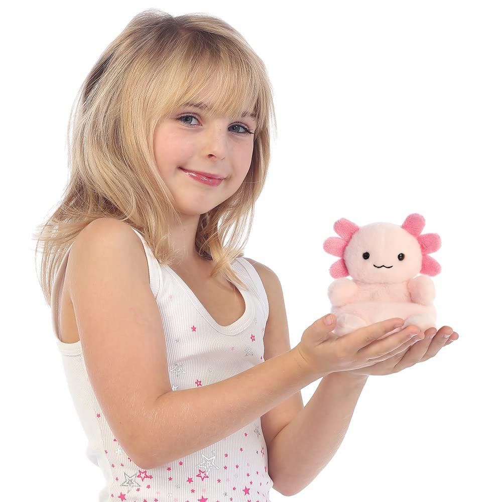 AURORA Palm Pals Ax Axolotl Soft Toy - Pink, 5 Inches | Eco-Friendly, Collectible Beanie 6
