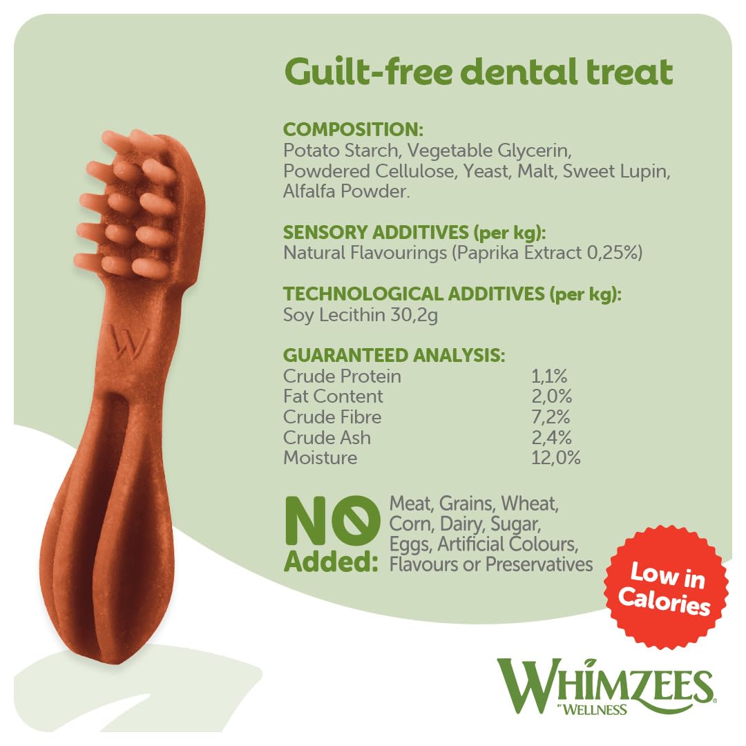 WHIMZEES Toothbrush XS Dog Dental Chews - 48 Pieces | Natural, Grain-Free, Vegetarian 4