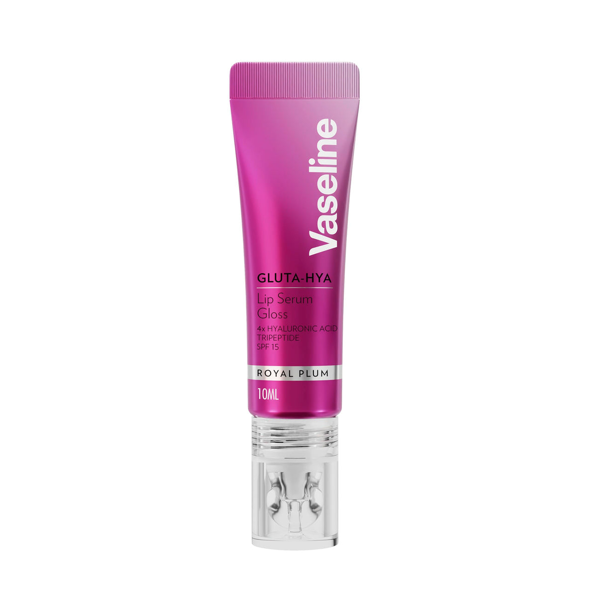 Vaseline Gluta-Hya Lip Serum Gloss - Royal Plum Tint, Plumping & Moisturizing | SPF 15 | 10 ml