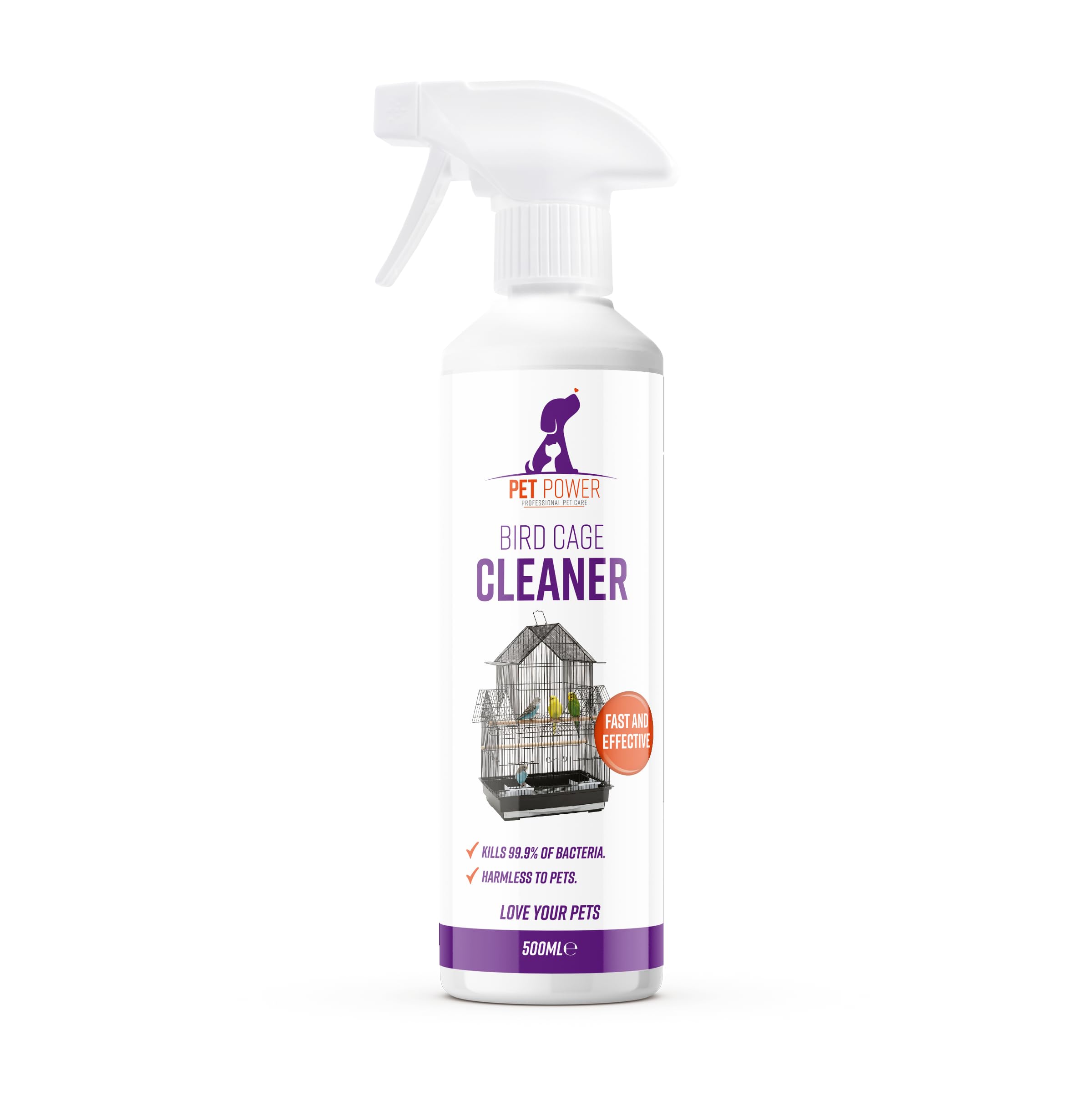 Pet Power Bird Cage Cleaner - Powerful, Non-Toxic Formula | 500ml Size | Fresh Scent