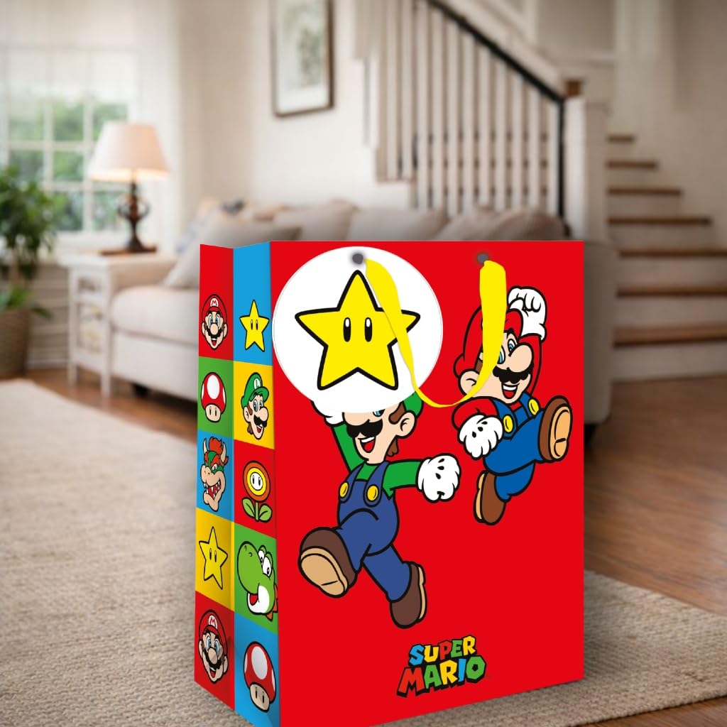 Danilo Promotions LTD Super Mario Bros Medium Gift Bag | Paper | Multi Color 3