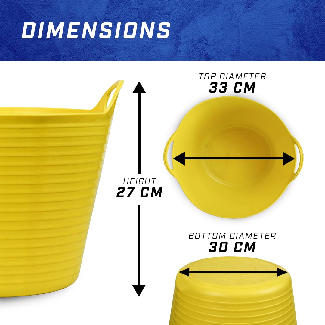 Faithfull Flex Tub - 15 Litre Multi-Purpose Flexible Bucket | Heavy-Duty Polyethylene | Yellow