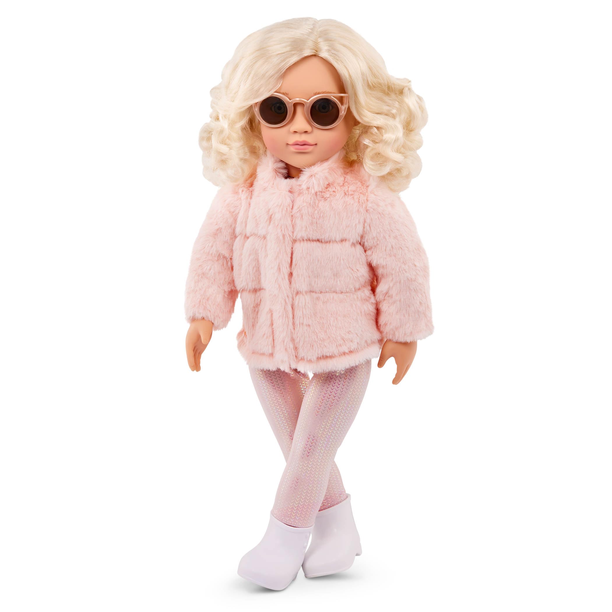 Our Generation Ava Doll - 18-inch Fashion Doll with Pink Faux-Fur Coat 2