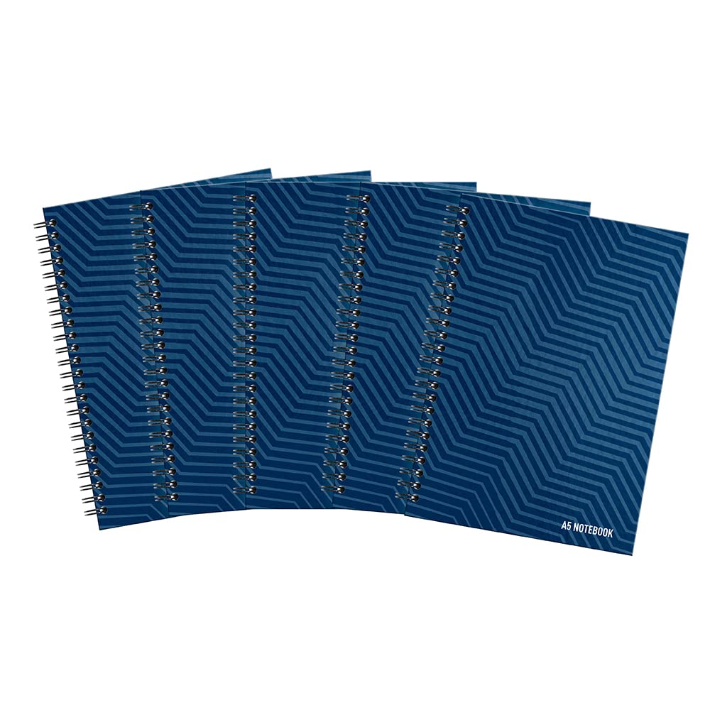 SUMMIT A5 Hardback Wirebound Notebook Ruled, 160 Page, Pack of 5 1