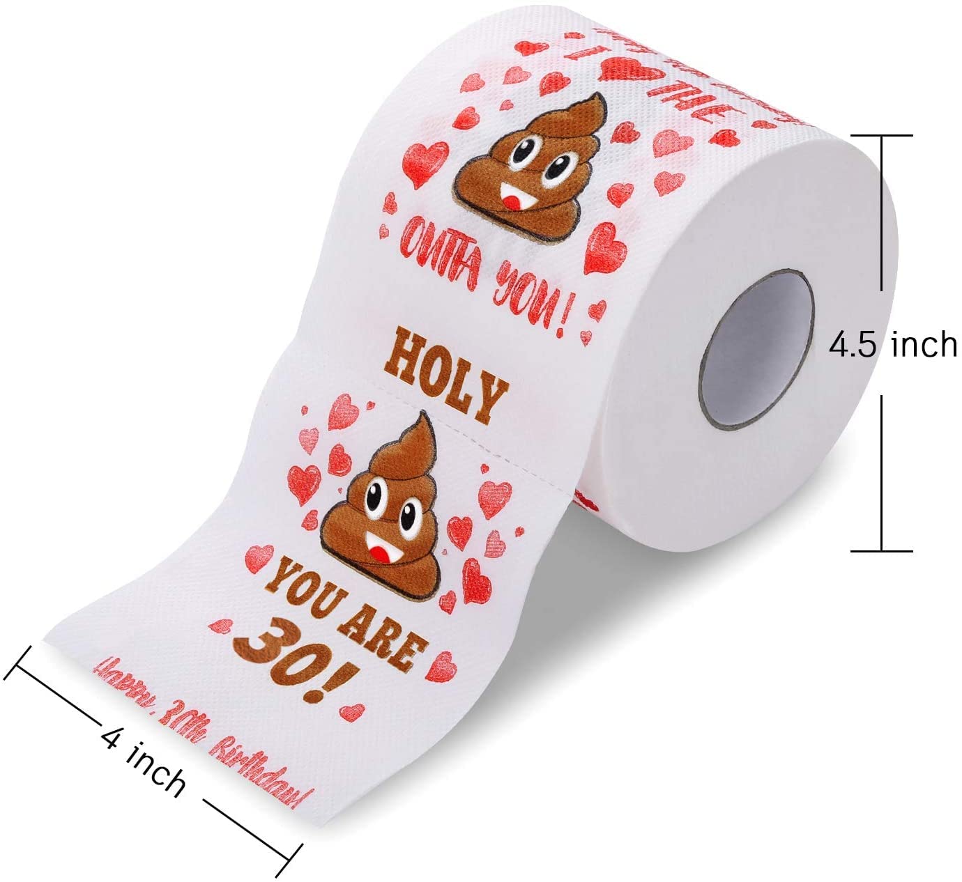 AOZITA Funny Prank Toilet Paper Roll - 380 Sheets, 3-Ply, Gag Gift for 30th Birthday | Pack of 1 Roll 2