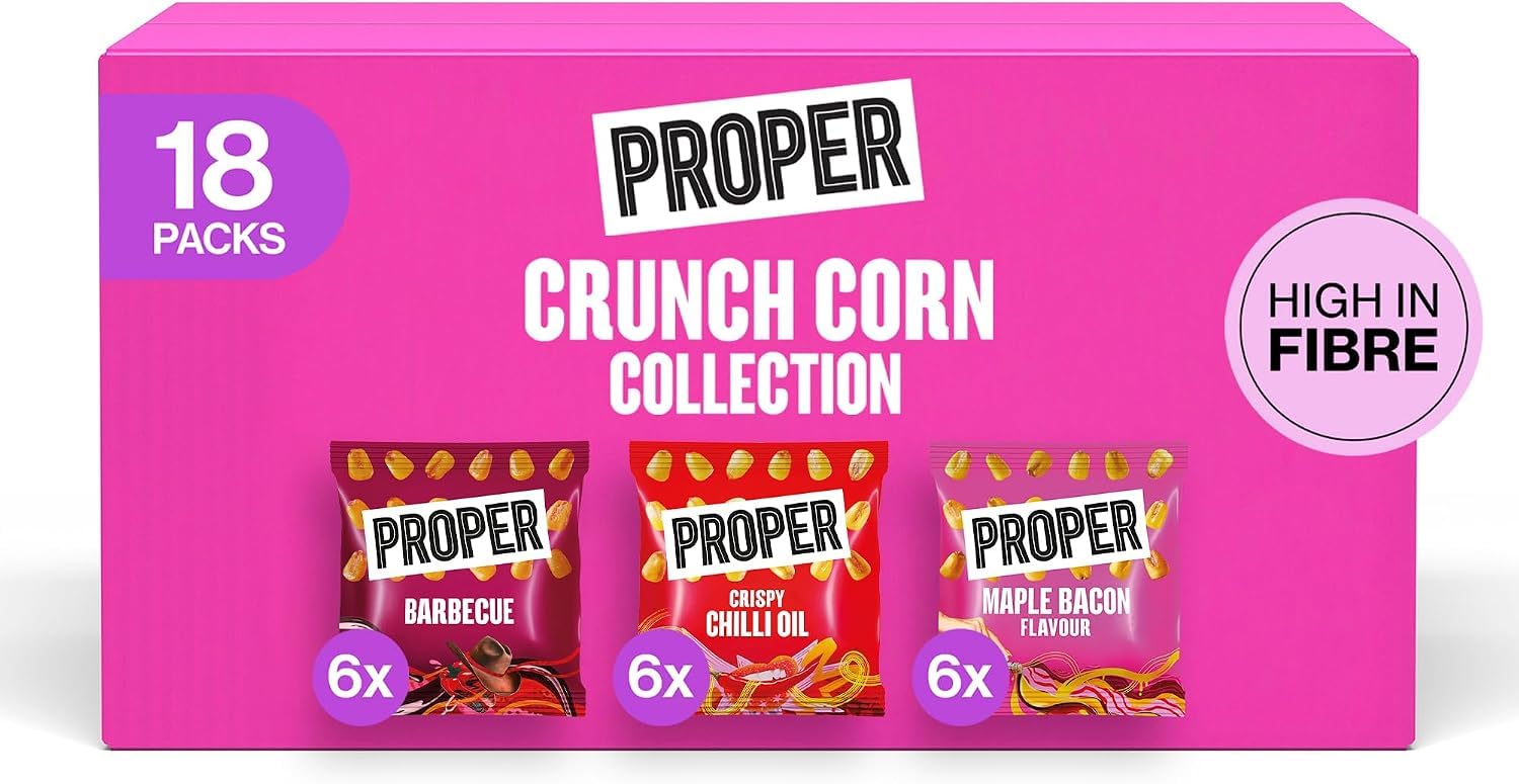PROPER Crunch Corn Collection - 18 x 20g Snack Bags | Plant-Based & Gluten-Free 1