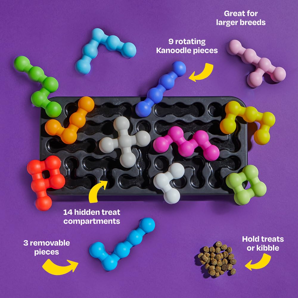 BrightKins Kanoodle Dog Edition Large - Interactive Treat Puzzle Toy for Mental Enrichment | BPA-Free Plastic