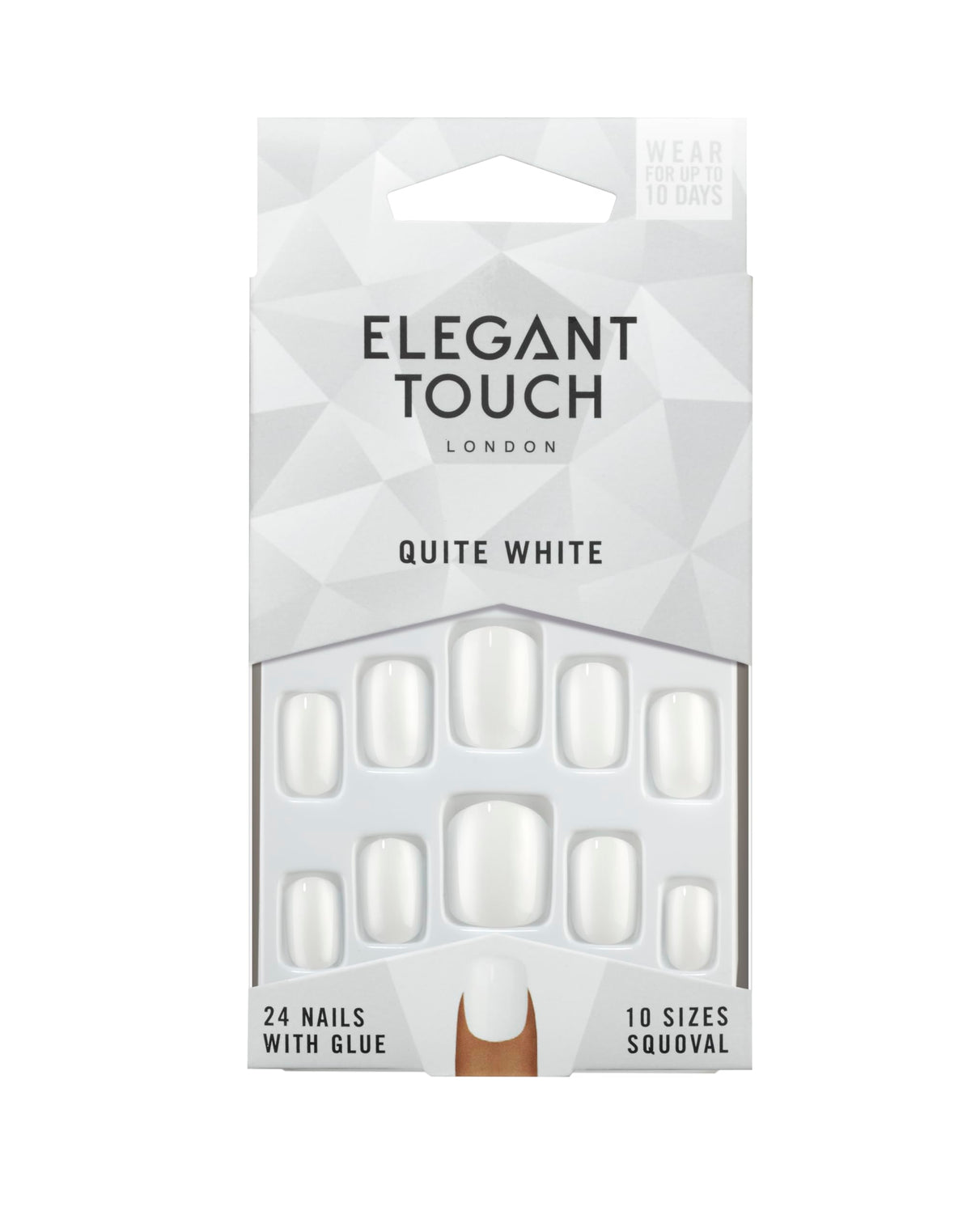 Elegant Touch Core Colour Nails Quite White - 24 Nails, 12 Sizes