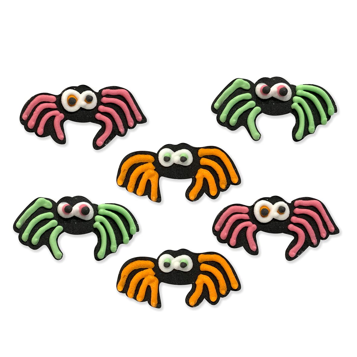 Anniversary House - 6pcs Halloween Neon Spider Edible Cake Toppers 1