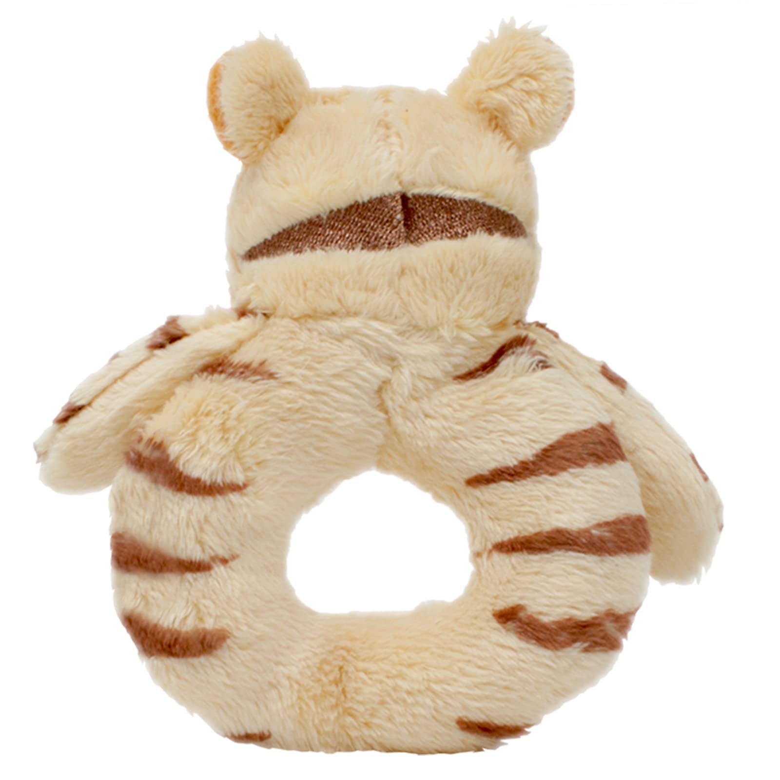 Rainbow Designs Tigger Ring Rattle - Soft Plush, Newborn Safe, Sensory Development | Orange
