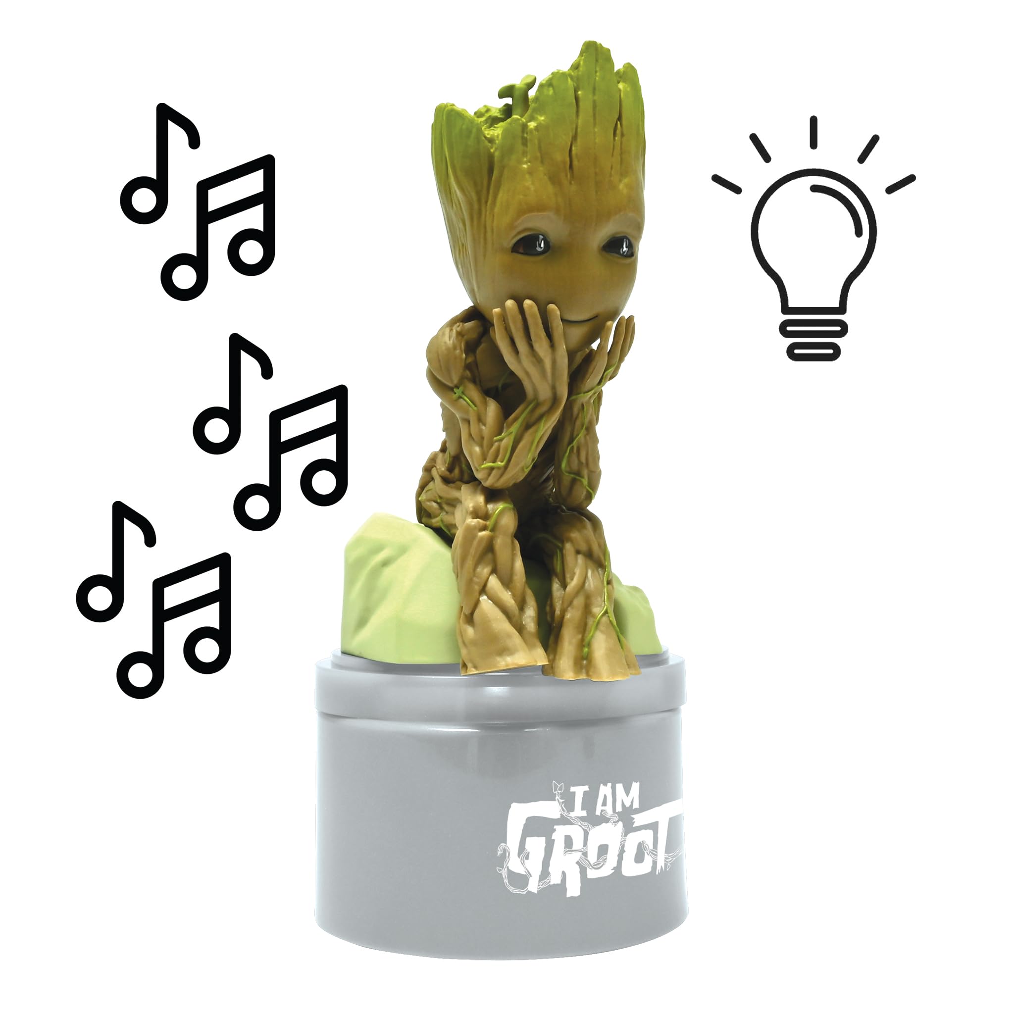 Lexibook Marvel Guardians of the Galaxy Groot Nightlight with Speaker - Grey/Brown 9