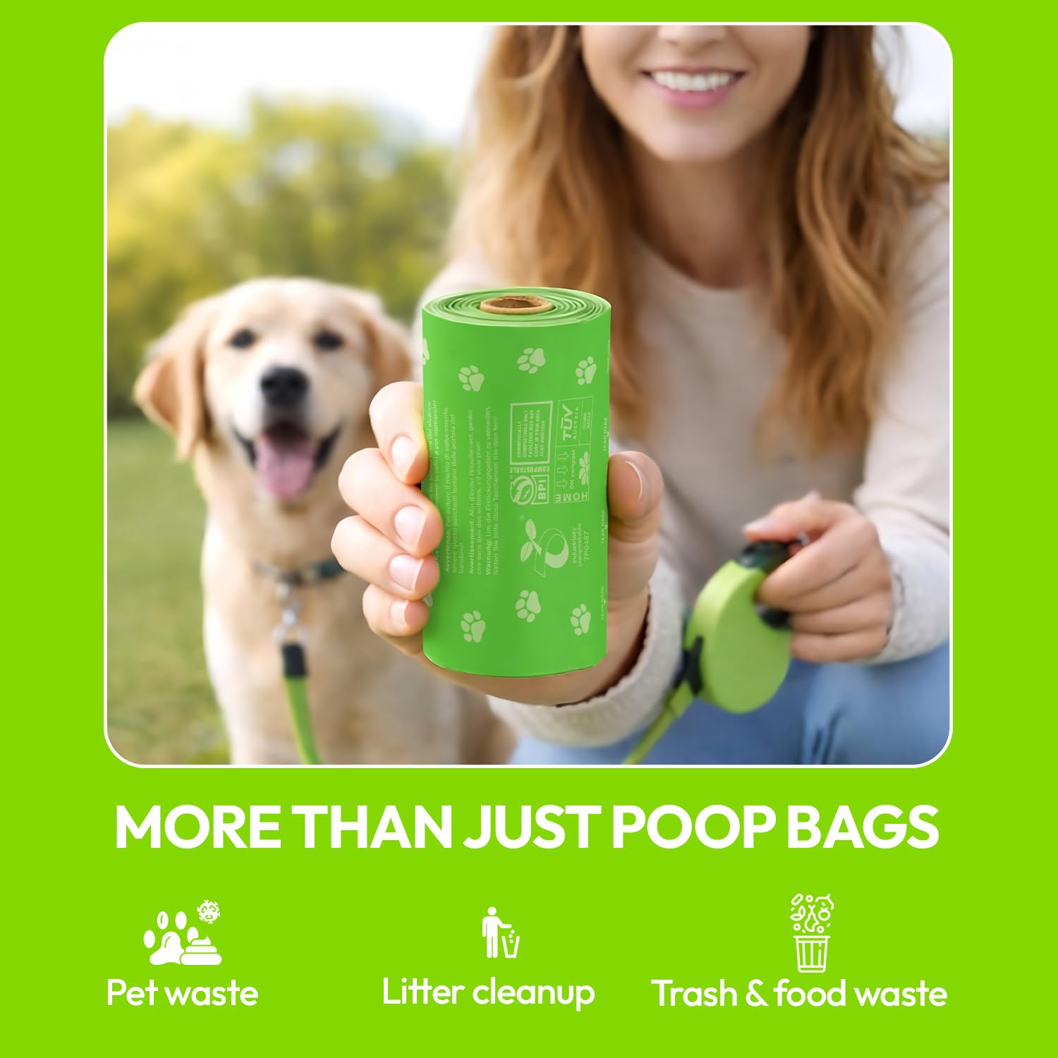 CareBee Dog Poo Bags - 300 Unscented Leak-Proof Rolls | Extra Thick | Recyclable 7