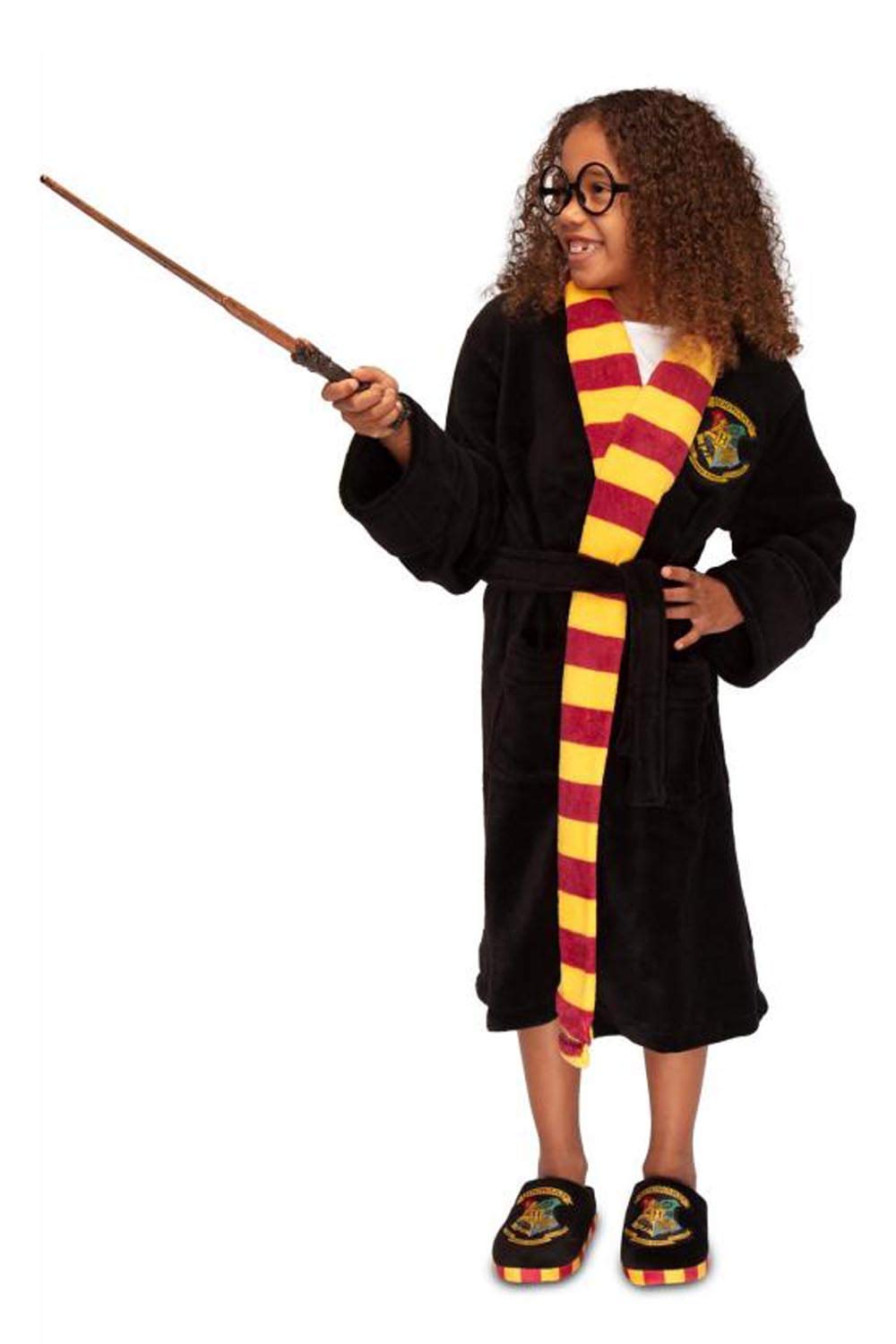 Groovy Harry Potter Hogwarts Kids Robe - Black | Polyester Flannel | Size 7-9 Years 2