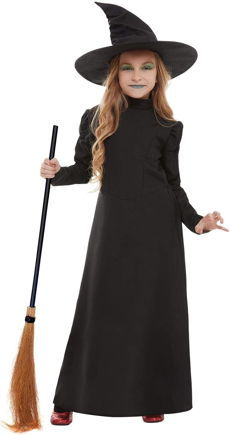 Smiffys Wicked Witch Costume - Girl's Black Dress & Hat 2
