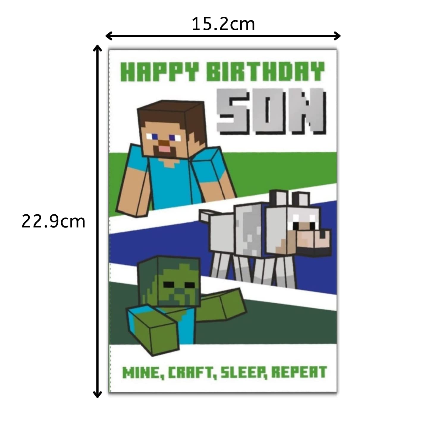 Danilo Promotions LTD Minecraft 'Happy Birthday Son' Birthday Card | 9 x 6 Inch 5