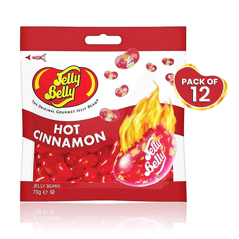 Jelly Belly Hot Cinnamon Jelly Beans - 12 x 70g Re-sealable Grab and Go Bags 2