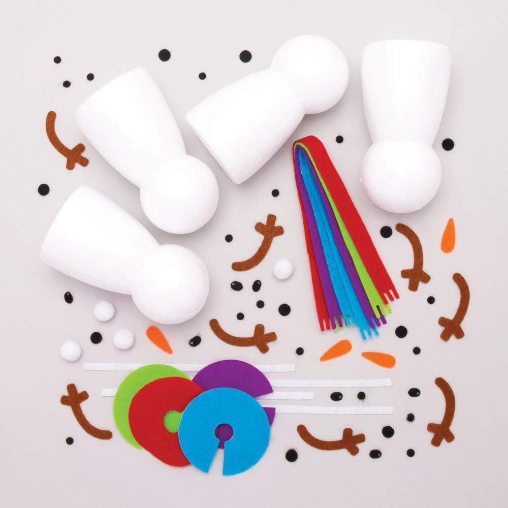 Baker Ross AT190 Build a Snowman Craft Kit - Christmas Arts & Crafts for Kids 6