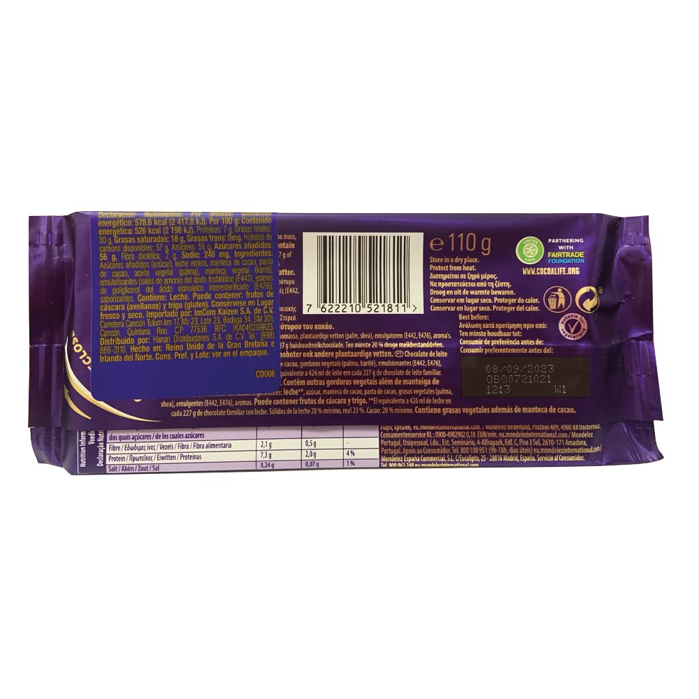 Cadbury Dairy Milk Chocolate Bar - 110g, Pack of 2