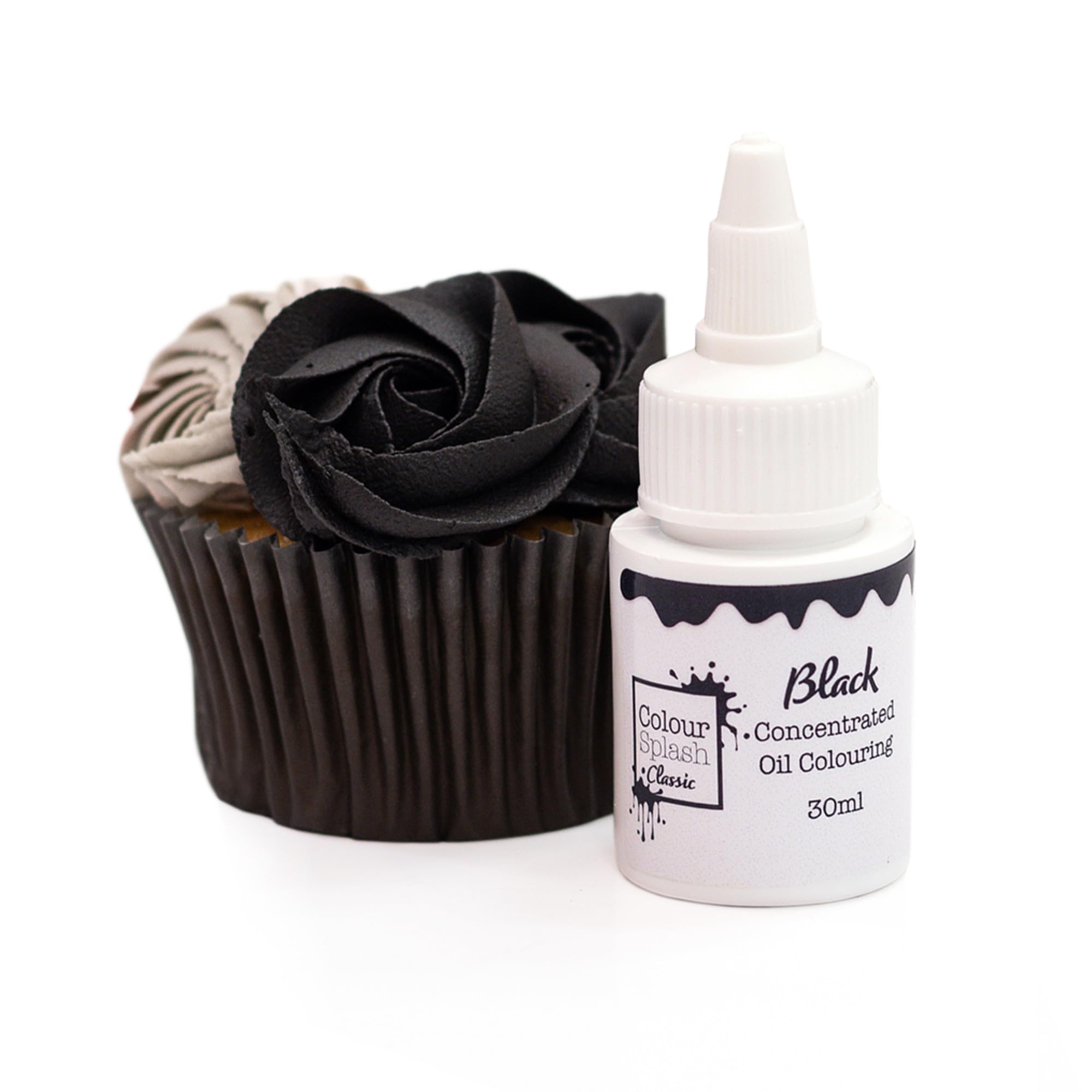 Colour Splash - Oil Based Food Colour Black | Vibrant Edible Colouring for Baking | 30ml 10