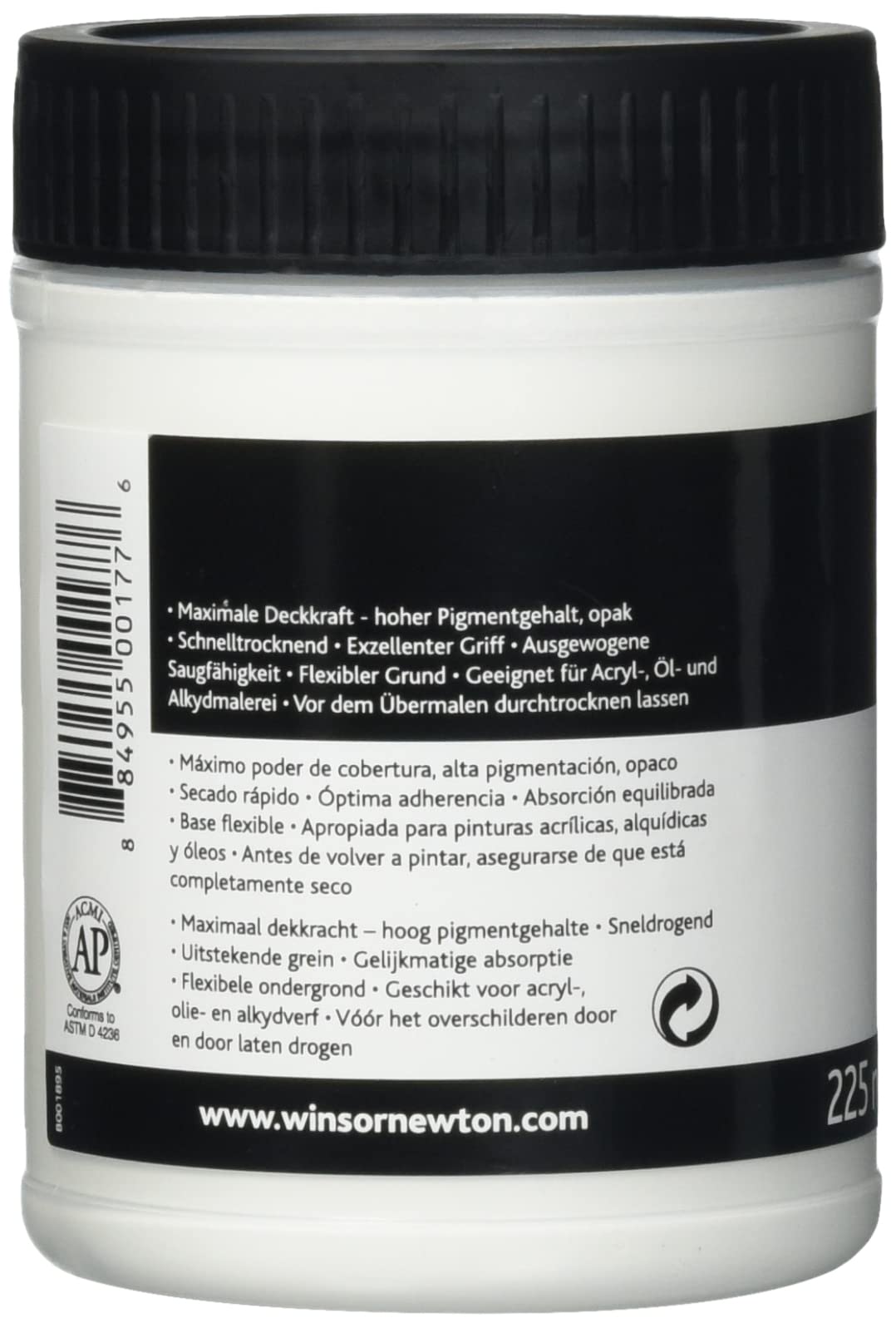 Winsor & Newton WN Acrylic White Gesso, ACFAWG237, 225 ml (Pack of 1), 3040 2