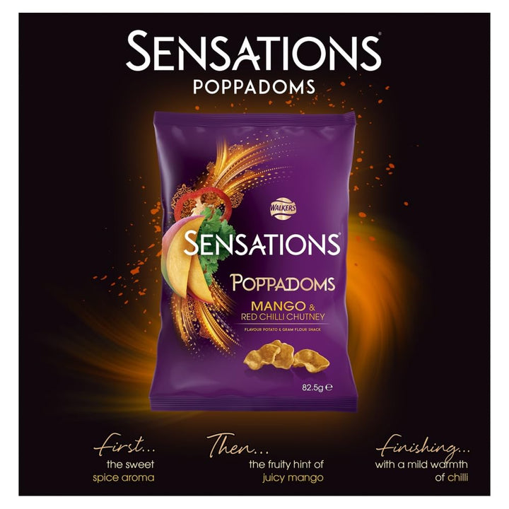 Walkers Sensations Mango & Chilli Chutney Sharing Poppadoms 82.5g