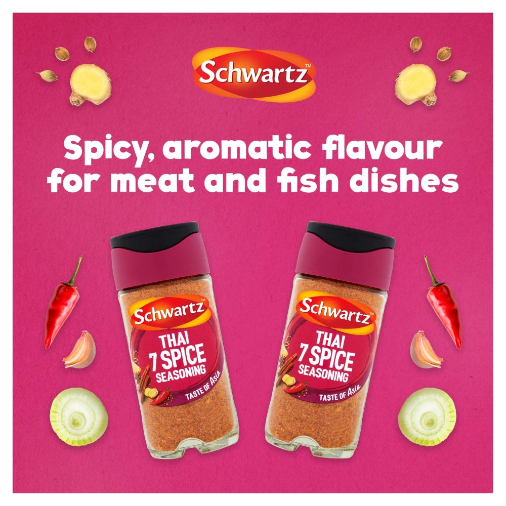 Schwartz Thai 7 Spice Seasoning 52g Jar (Pack of 6) - Authentic Asian Stir Fry & Curry Blend 2