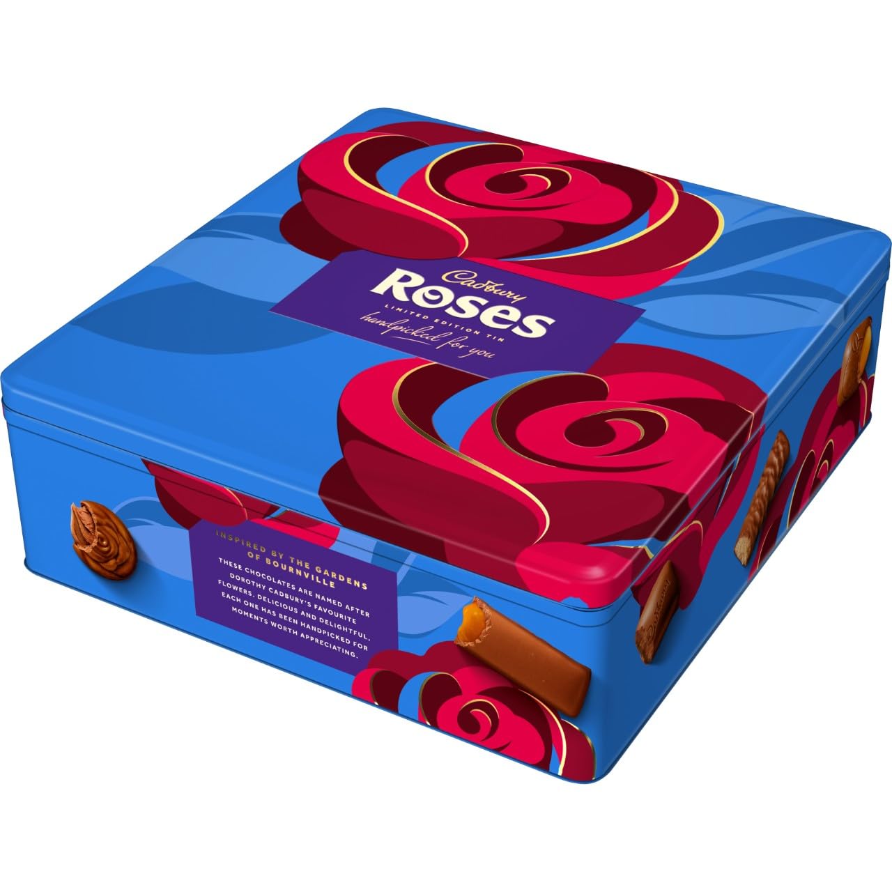 Cadbury Roses Limited Edition Festive Chocolate Tin - Assorted Miniature Chocolates 700g 2
