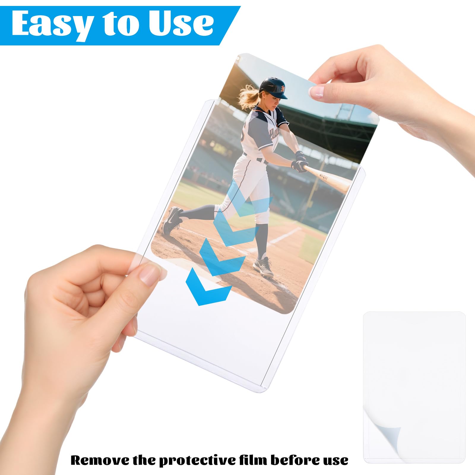 ASelected 100Pcs Clear Card Sleeves - 35PT Rigid Protection | 76x101mm Standard Size 5