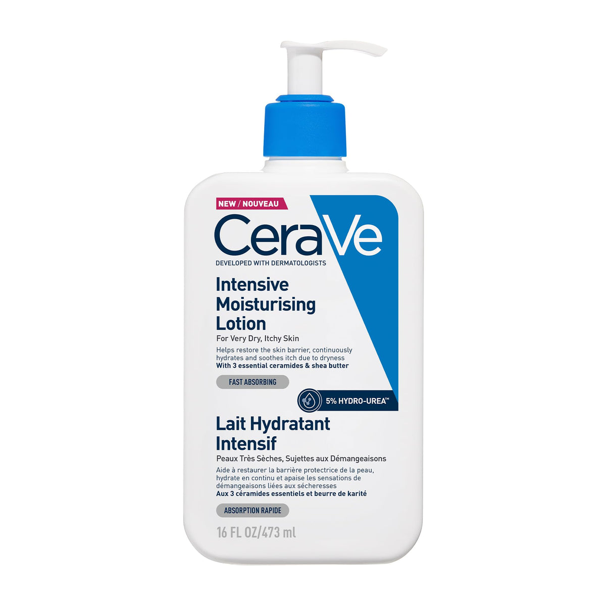 CeraVe Intensive Moisturising Lotion - 72 Hour Hydration, Strengthens Skin Barrier | 473 ml