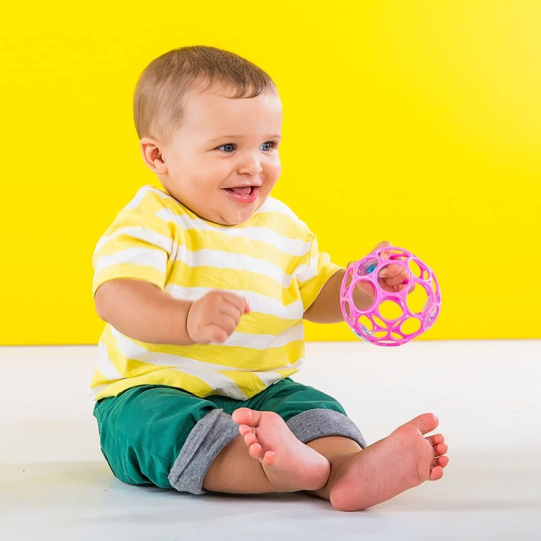 Bright Starts Oball Rattle Easy-Grasp Toy - Pink, Newborn+