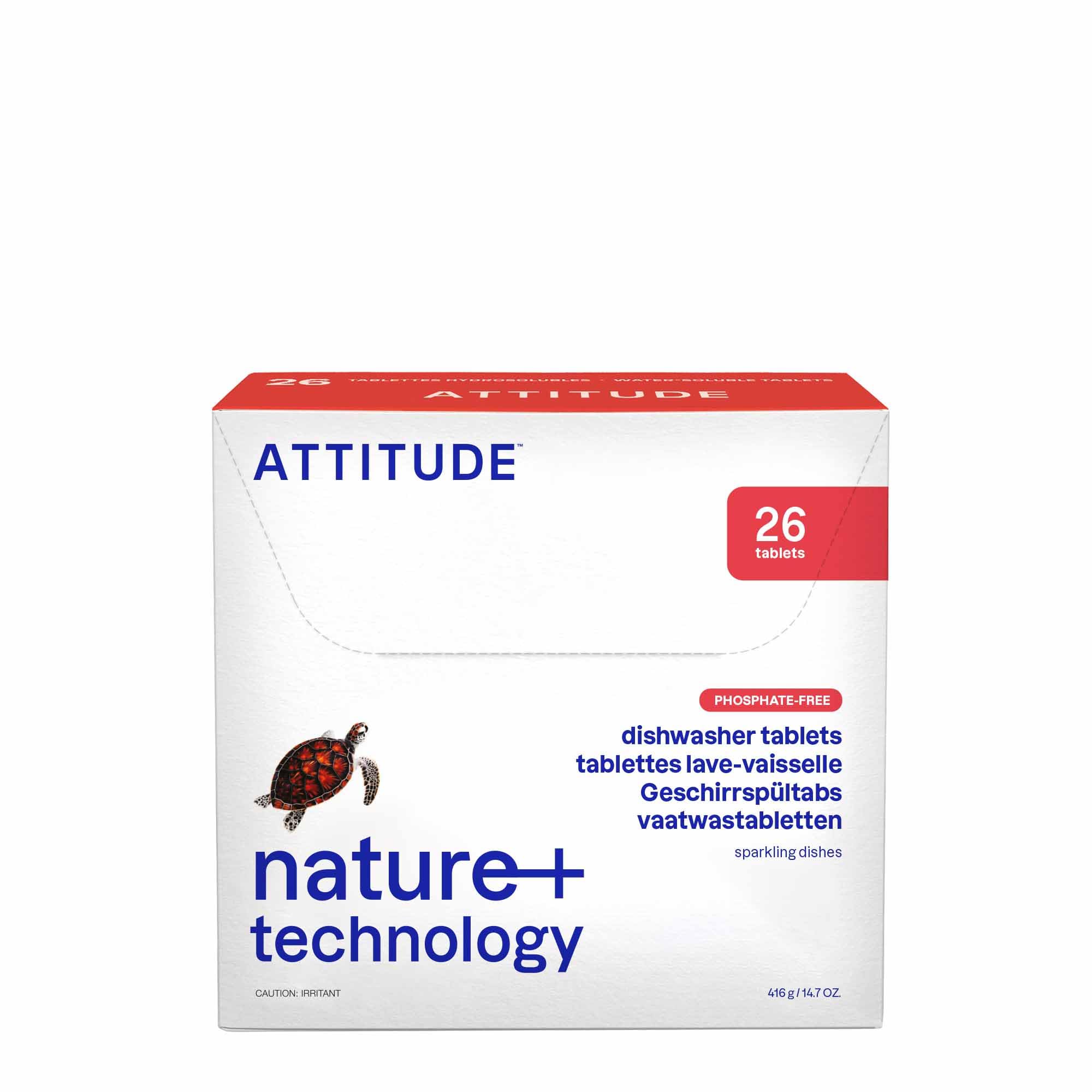 ATTITUDE Plant-Based & Vegan Dishwasher Pods - Phosphate-Free, Unscented, 26 Count 1